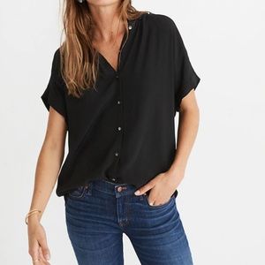 Madewell Central Drapey Shirt Black Size Small